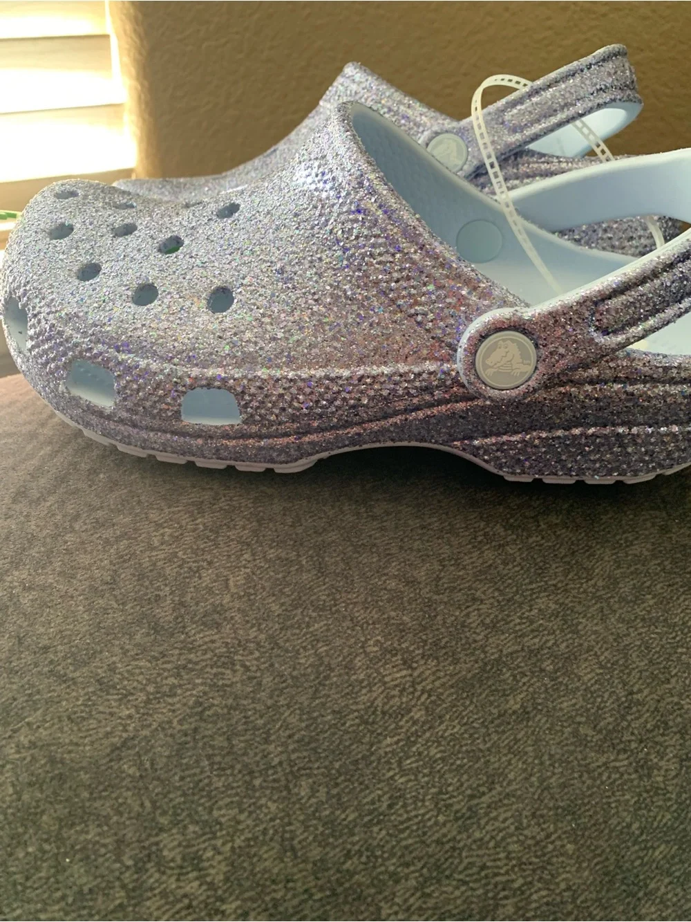 NWT - Kids' Classic Chunky Glitter Clog - Blue Frost/Purple Glitter Size J5